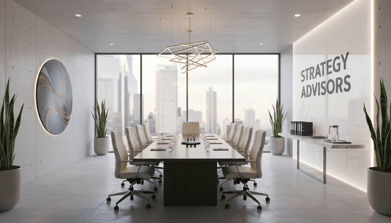 Modern luxury office space with natural light, reflecting institutional wealth management environment