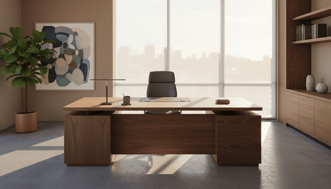 Sophisticated private office space with professional investment advisory setting